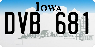 IA license plate DVB681