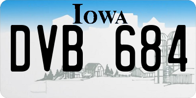 IA license plate DVB684