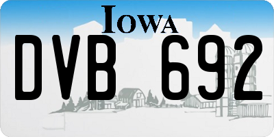 IA license plate DVB692