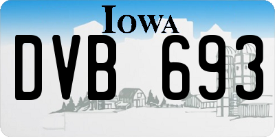 IA license plate DVB693