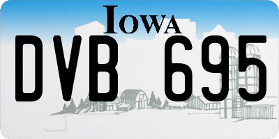 IA license plate DVB695