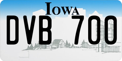 IA license plate DVB700