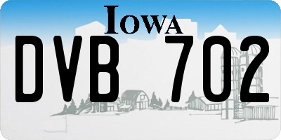 IA license plate DVB702