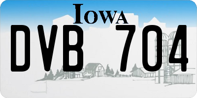 IA license plate DVB704