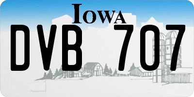 IA license plate DVB707