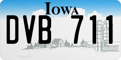IA license plate DVB711