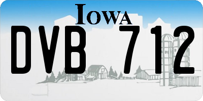 IA license plate DVB712