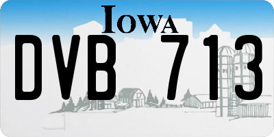 IA license plate DVB713