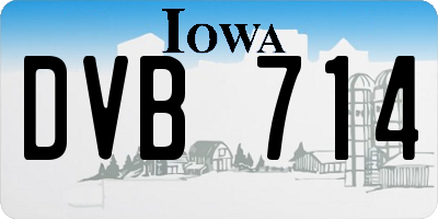 IA license plate DVB714