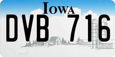 IA license plate DVB716
