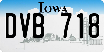 IA license plate DVB718