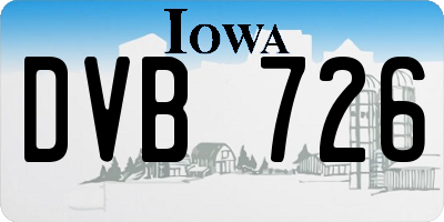 IA license plate DVB726