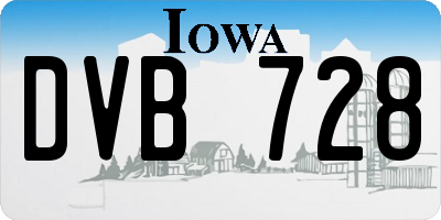 IA license plate DVB728
