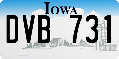 IA license plate DVB731