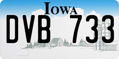 IA license plate DVB733