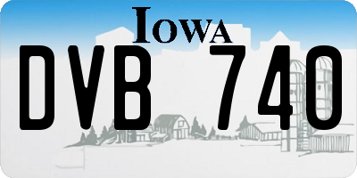 IA license plate DVB740