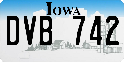 IA license plate DVB742