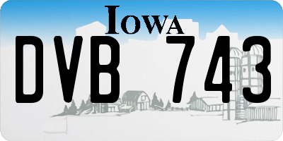 IA license plate DVB743