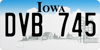 IA license plate DVB745