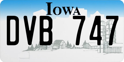 IA license plate DVB747