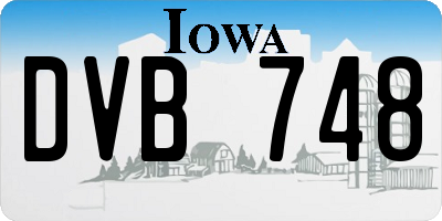 IA license plate DVB748
