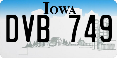 IA license plate DVB749