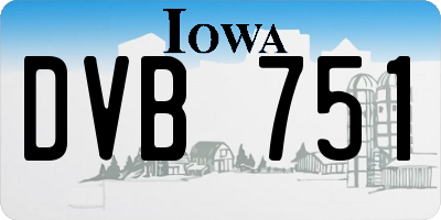 IA license plate DVB751