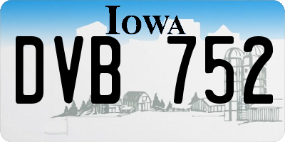 IA license plate DVB752