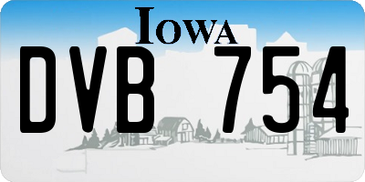 IA license plate DVB754