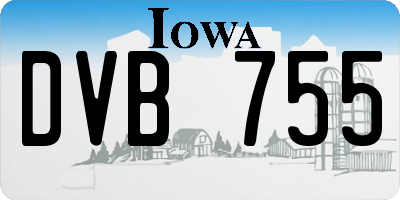 IA license plate DVB755