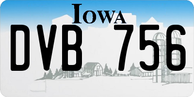 IA license plate DVB756