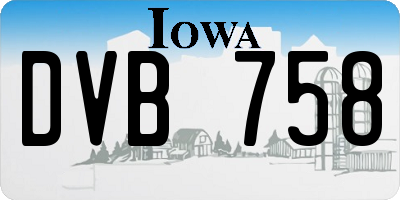 IA license plate DVB758
