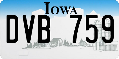 IA license plate DVB759