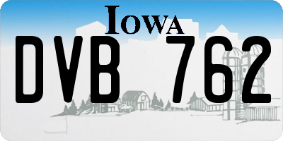 IA license plate DVB762