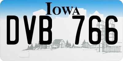 IA license plate DVB766