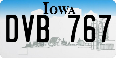 IA license plate DVB767
