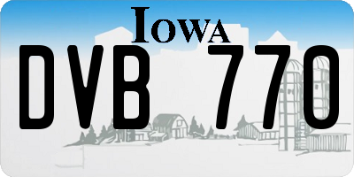 IA license plate DVB770