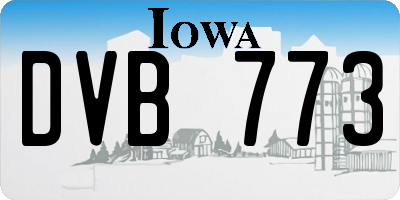IA license plate DVB773