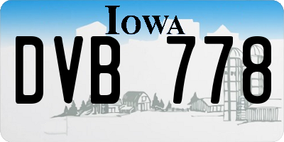 IA license plate DVB778