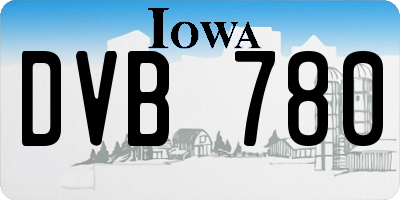 IA license plate DVB780