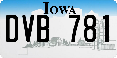 IA license plate DVB781
