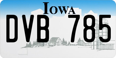IA license plate DVB785