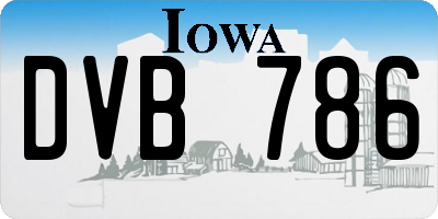 IA license plate DVB786