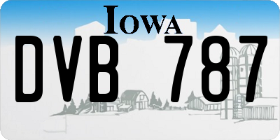 IA license plate DVB787