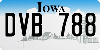 IA license plate DVB788