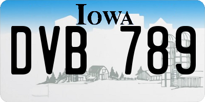 IA license plate DVB789