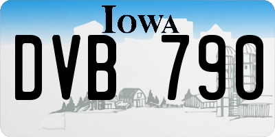 IA license plate DVB790