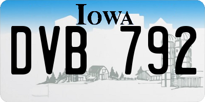 IA license plate DVB792