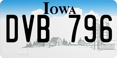 IA license plate DVB796