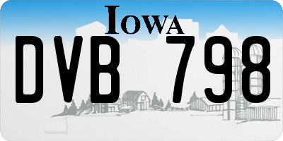 IA license plate DVB798